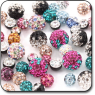 VALUE PACK OF MIX CRYSTALINE JEWELED BALLS FOR 1.6MM PIERCING