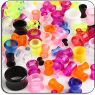 VALUE PACK OF MIX UV ACRYLIC DOUBLE FLARED TUNNELS PIERCING