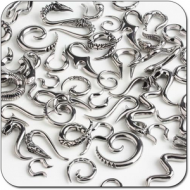 VALUE PACK OF MIX SURGICAL STEEL CLAWS AND EAR SPIRALS PIERCING