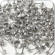 VALUE PACK OF MIX SURGICAL STEEL BARBELLS PIERCING