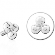 14K WHITE GOLD ATTACHMENT FOR 1.2MM INTERNALLY THREADED PINS PIERCING