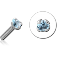 18K WHITE GOLD PRONG SET JEWELLED PUSH FIT ATTACHMENT FOR BIOFLEX INTERNAL LABRET