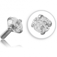 18K WHITE GOLD JEWELLED PUSH FIT ATTACHMENT FOR BIOFLEX INTERNAL LABRET PIERCING