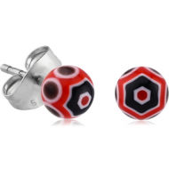 WEB UV BALL EAR STUDS PAIR