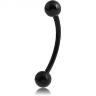 BIOFLEX CURVED BARBELL WITH BLACK PVD TITANIUM BALLS PIERCING