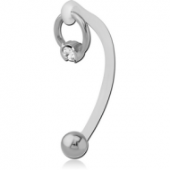 BIOFLEX VERTICAL HOOD BANANAS WITH SURGICAL STEEL CHARMS - CAN BE CUT TO SIZE - BALL CLOSURE PIERCING
