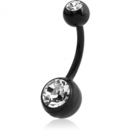 BIOFLEX JEWELLED NAVEL BANANA WITH JEWELLED UV ACRYLIC BALL PIERCING