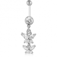 BIOFLEX JEWELLED NAVEL BANANA WITH CHARM PIERCING