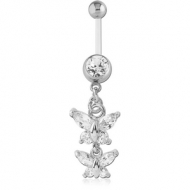 BIOFLEX JEWELLED NAVEL BANANA WITH CHARM