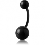BIOFLEX NAVEL BANANA WITH ENAMEL COATED STEEL BALLS PIERCING