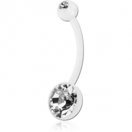 BIOFLEX JEWELLED CUP NAVEL BANANA WITH JEWELLED PUSH FIT BALL PIERCING