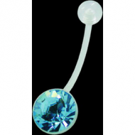 BIOFLEX JEWELLED CUP NAVEL BANANA WITH UV ACRYLIC BALL PIERCING