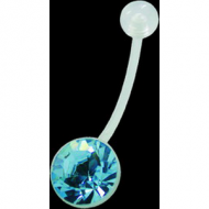 BIOFLEX JEWELLED CUP NAVEL BANANA WITH UV ACRYLIC BALL