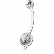 BIOFLEX JEWELLED CUP NAVEL BANANA WITH HOOP AND STEEL BALL