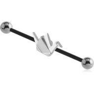 BIOFLEX INDUSTRIAL BARBELL ADJUSTABLE SLIDING CHARM WITH TITANIUM BALLS