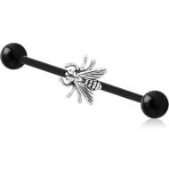 BIOFLEX INDUSTRIAL BARBELL ADJUSTABLE SLIDING CHARM WITH UV ACRYLIC BALLS PIERCING