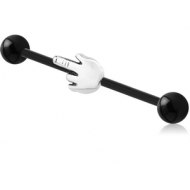 BIOFLEX INDUSTRIAL BARBELL ADJUSTABLE SLIDING CHARM WITH UV ACRYLIC BALLS