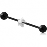 BIOFLEX INDUSTRIAL BARBELL ADJUSTABLE SLIDING CHARM WITH UV ACRYLIC BALLS PIERCING