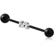 BIOFLEX INDUSTRIAL BARBELL ADJUSTABLE SLIDING CHARM WITH UV ACRYLIC BALLS PIERCING