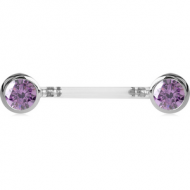 BIOFLEX PUSH FIT JEWELLED NIPPLE BARBELL - ROUNDS PIERCING