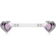 BIOFLEX PUSH FIT JEWELLED NIPPLE BARBELL - HEARTS