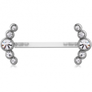 BIOFLEX PUSH FIT JEWELLED NIPPLE BARBELL - TEN STONES PIERCING
