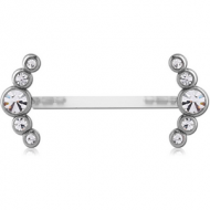 BIOFLEX PUSH FIT JEWELLED NIPPLE BARBELL - TEN STONES