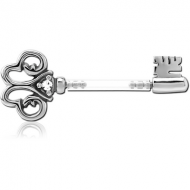 BIOFLEX PUSH FIT JEWELLED NIPPLE BARBELL - KEY PIERCING