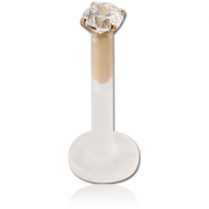 BIOFLEX INTERNAL LABRET WITH 18K GOLD JEWELLED ATTACHMENT