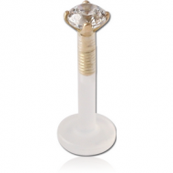 BIOFLEX INTERNAL LABRET WITH 18K GOLD JEWELLED ATTACHMENT