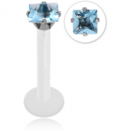 BIOFLEX INTERNAL LABRET WITH JEWELLED SURGICAL STEEL ATTACHMENT PIERCING