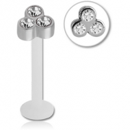 BIOFLEX INTERNAL LABRET WITH JEWELLED SURGICAL STEEL ATTACHMENT PIERCING