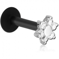 BIOFLEX INTERNAL LABRET WITH JEWELLED SURGICAL STEEL ATTACHMENT -TRIPLE JEWELLED