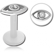 BIOFLEX INTERNAL LABRET WITH JEWELLED SURGICAL STEEL ATTACHMENT - EYE