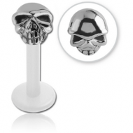 BIOFLEX INTERNAL LABRET WITH SURGICAL STEEL ATTACHMENT -SKULL PIERCING