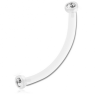 BIOFLEX INTERNAL CURVED MICRO BARBELL WITH BIOFLEX JEWELLED PUSH FIT DISCS PIERCING