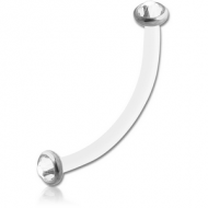BIOFLEX INTERNAL CURVED MICRO BARBELL WITH SURGICAL STEEL PUSH FIT JEWELLED DISCS PIERCING