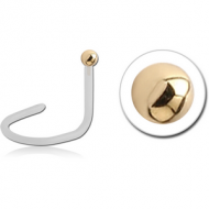 BIOFLEX INTERNAL CURVED NOSE STUD WITH 18K GOLD ATTACHMENT