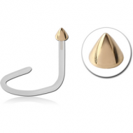 BIOFLEX INTERNAL CURVED NOSE STUD WITH 18K GOLD ATTACHMENT