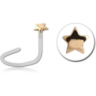 BIOFLEX INTERNAL CURVED NOSE STUD WITH 18K GOLD ATTACHMENT