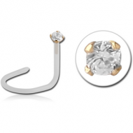 BIOFLEX INTERNAL CURVED NOSE STUD WITH 18K JEWELLED ATTACHMENT