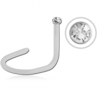 BIOFLEX INTERNAL CURVED NOSE STUD WITH JEWELLED BALL PIERCING