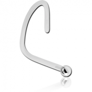 BIOFLEX INTERNAL CURVED NOSE STUD WITH 18K WHITE GOLD ATTACHMENT PIERCING