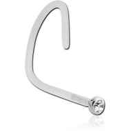 BIOFLEX INTERNAL CURVED NOSE STUD WITH 18K WHITE GOLD JEWELLED ATTACHMENT