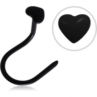 BIOFLEX CURVED NOSE STUD WITH HEART PIERCING