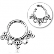 STERILE SURGICAL STEEL HINGED SEGMENT RING PIERCING