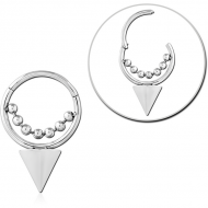 STERILE SURGICAL STEEL HINGED SEGMENT RING WITH CHARM PIERCING