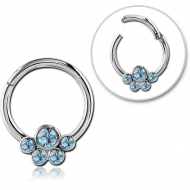 STERILE SURGICAL STEEL ROUND JEWELLED HINGED SEGMENT RING PIERCING