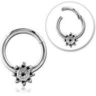 STERILE SURGICAL STEEL ROUND JEWELLED HINGED SEGMENT RING PIERCING