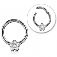 STERILE SURGICAL STEEL ROUND JEWELLED HINGED SEGMENT RING PIERCING